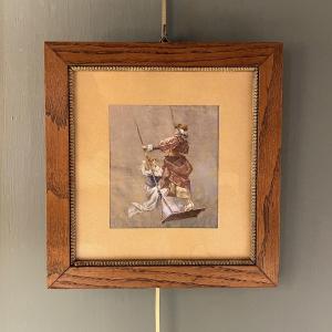 The Swing, 19th Century Silk Painting