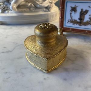 Gilded And Chiseled Bronze Inkwell