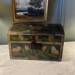 19th Century Painted Wooden Normandy Box