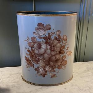 Painted Sheet Metal Wastepaper Basket, Height 30 Cm