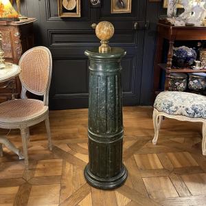 Painted Wooden Column, Height 91 Cm