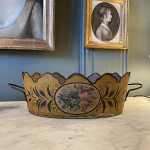 Cooler, Painted Sheet Metal Canopy With Floral Decoration From The Napoleon III Period