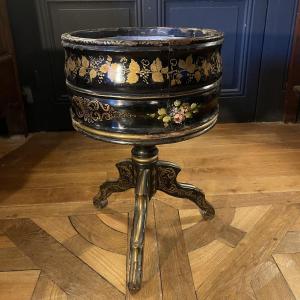 Blackened And Painted Wooden Planter, Napoleon III Period No. 1