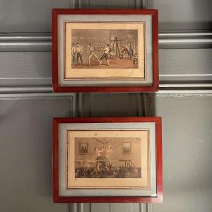 Pair Of Prints "life In London", Early 19th Century