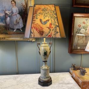 Carcel Lamp In Painted Sheet Metal, 19th Century, Height 70 Cm