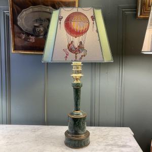 Carcel Lamp In Painted Sheet Metal, 19th Century, Height 70 Cm