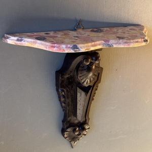 Wall Console In Carved And Painted Wood