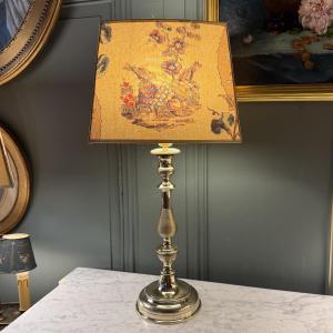 Large 19th-century Chiseled Bronze Lamp, 60 Cm High