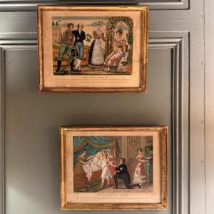 Pair Of 19th-century Engravings, The Wedding