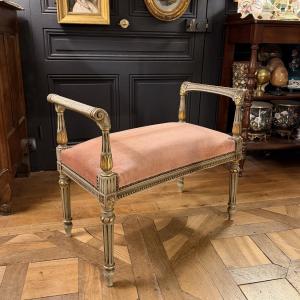 Small Louis XVI Style Painted Wooden Bench