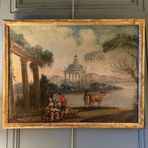 Lively 18th-century Landscape By The Water