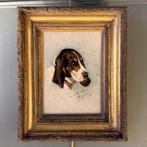 Portrait Of A Dog By Albert De Gesne, Dated 1903