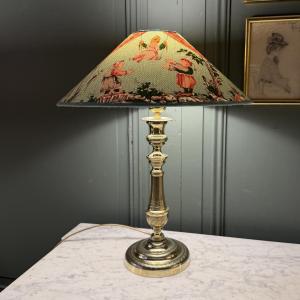 Chiseled Bronze Lamp, Height 44 Cm