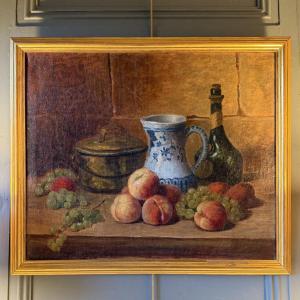 Still Life With Peaches, Grapes And Benedictine Liqueur