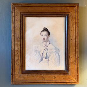 Portrait Of A Young Girl, Drawing Dated 1837