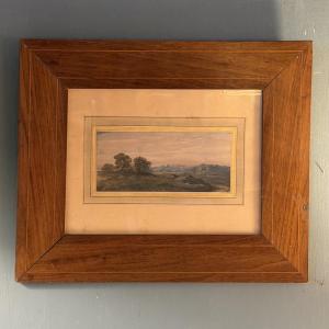 The Hills, Landscape By Charles Quinsac 19th Century