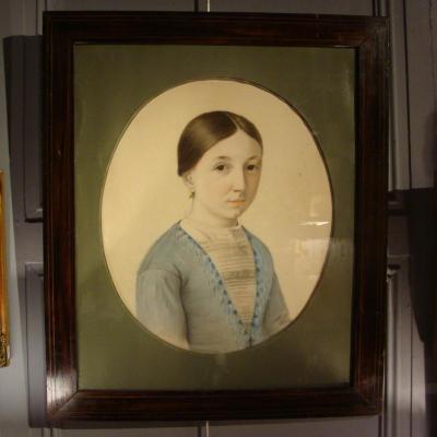 Portrait Of A Young Girl, Pastel XIXth