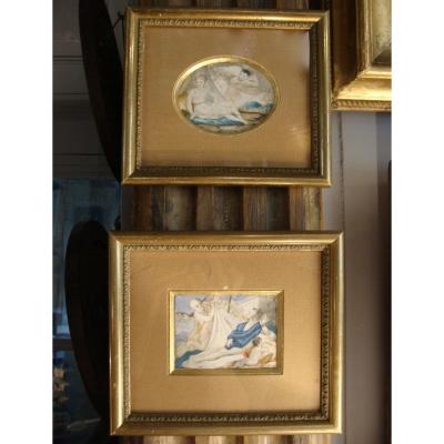 Pair Of Miniatures On Ivory