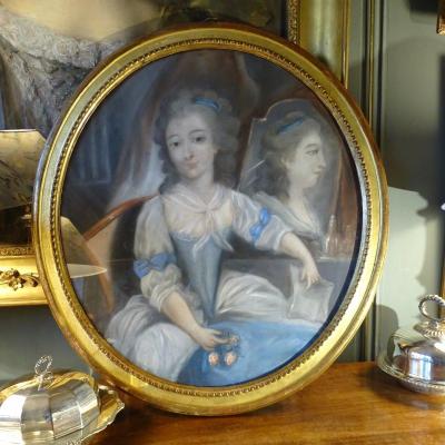 Portrait Of Mademoiselle Duthé, Pastel XVIIIth