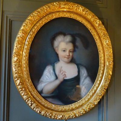 Portrait Of A Young Girl In A Medallion, Pastel