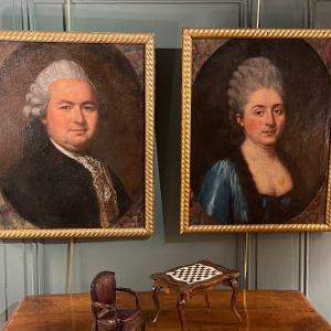 Pair Of Portraits Louis XV Period
