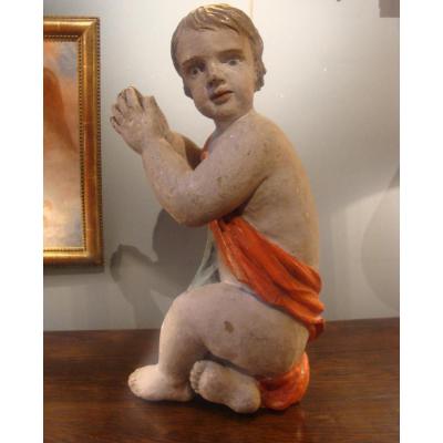 Putto Carved Polychrome