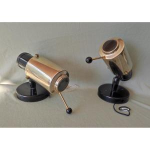 Pair Of Zodiac Wall Lights By Jacques Biny For Lita