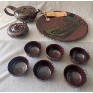 Jean Cacheleux Ceramic Stoneware From Puysaye Tea Service