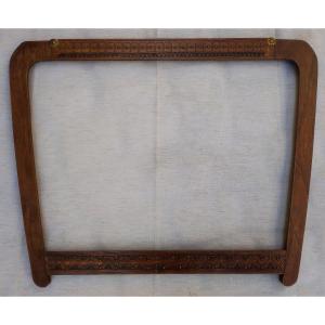 Old Art Nouveau Frame Carved Wood Rebate 77 Cm / 65 Cm X 53 Cm