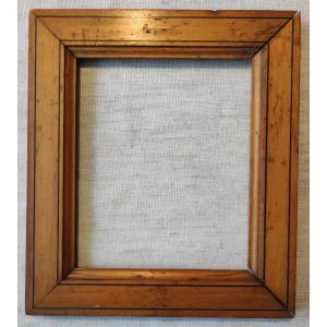 Antique Pitch Pine Wood Frame With Rabbet  15 Cm X 13 Cm