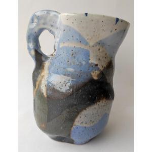 Ceramic Pitcher Signed Pierre Dutertre Free Form