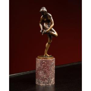Bronze Statuette Of A Bathing Girl After Giambologna