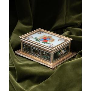 Antique Spun Glass Casket