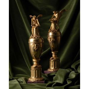 ‘vases Aux Chauves-souris’ By Jean-jacques Feuchère