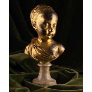 Gilt Bronze ‘bust Of A Child Prince’ After Germain Pilon