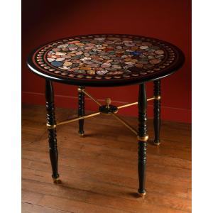 A Specimen Marble, Porphyry And Semi-precious Stones Table-top On Parcel-gilt Bronze Base