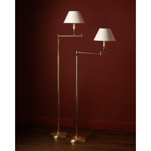 A Pair Of French Gilt Brass Articulated Lamps