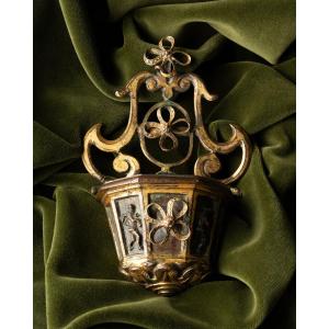 A Holy Water Gilt Bronze Stoup