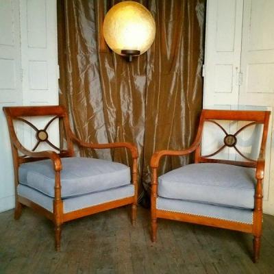 Paire Fauteuils Maison Jansen Années 1950
