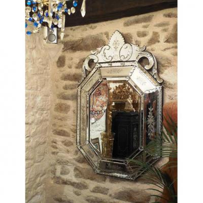 Grand Venetian Mirror Octagonal Napoleon III