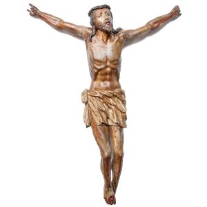 17th-century Spanish Polychrome Christ