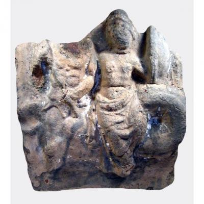 Greek Terracotta Metope Depicting Thetis Riding A Nereid