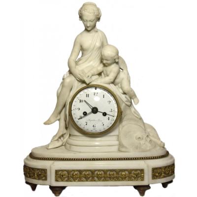 Marble Mantelclock Attributed To Ignace Or Joseph Broche Circa 1780-1790