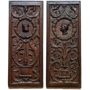 French Renaissance Wood Panels, Circa 1550