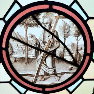 Stained Glass Window Saint André H55cm L45cm
