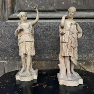 Pair Of Original Terracotta Signed Mb