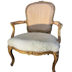 Louis XV Armchair Stamped P. Brizard