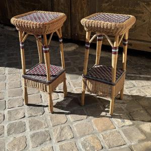 Pair Of Rattan Fifth Wheels