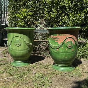 Large Pair Of Anduze Vases H70cm D55cm