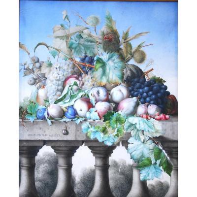 Great Gouache On Velin Signé Angel Picard Wasset